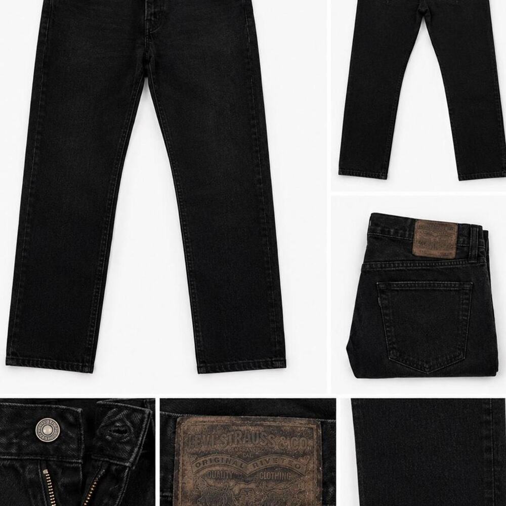 Black Levi’s 511 34x29 straight fit jeans with a distressed, Classic black